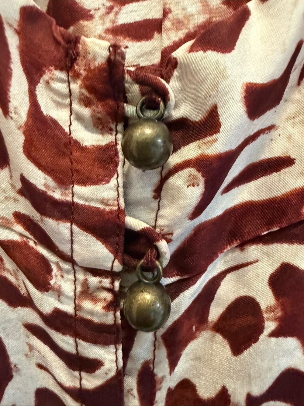 Banana Republic 100% Silk Red/Rust and Cream Sleeveless Top/Cami - Size Petite S